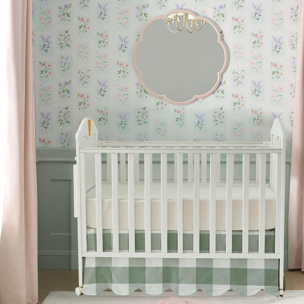 Brandream nursery skirt coordinates with boho chic bedding and decor.