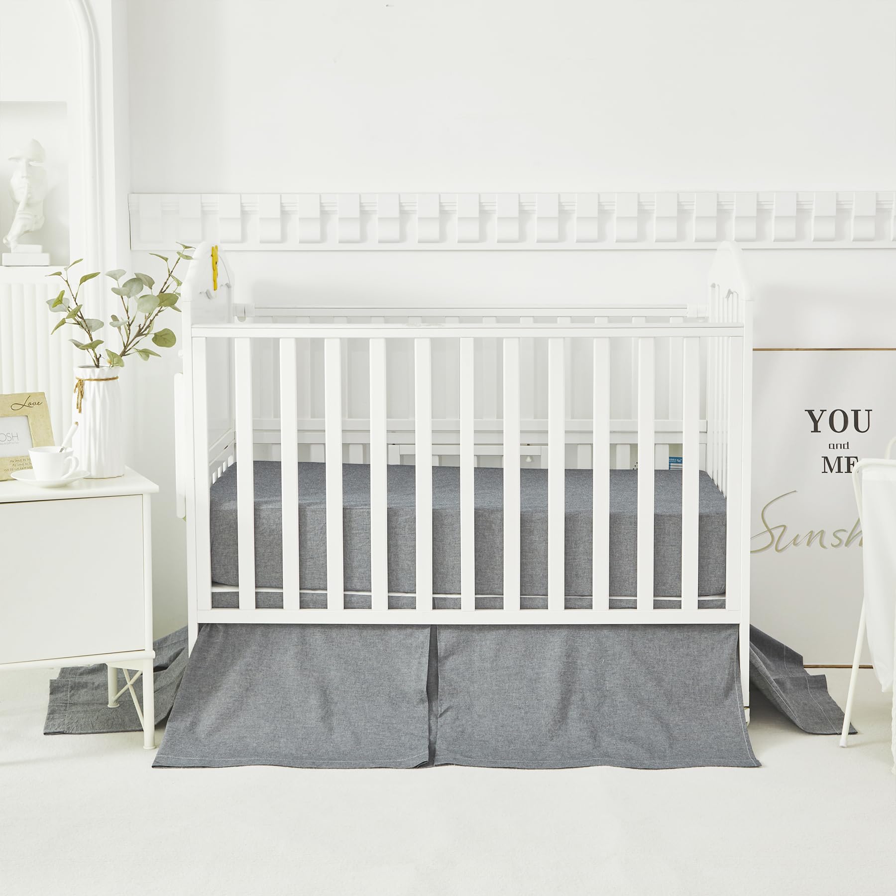 Brandream nursery décor in grey tone complements modern boho style