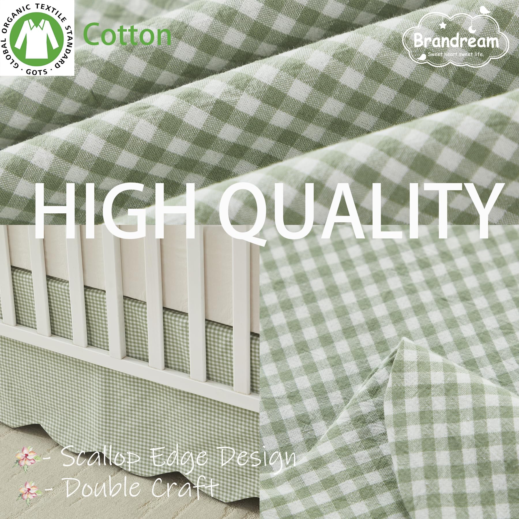 Brandream nursery decor with scallop edge elevates farmhouse chic style.