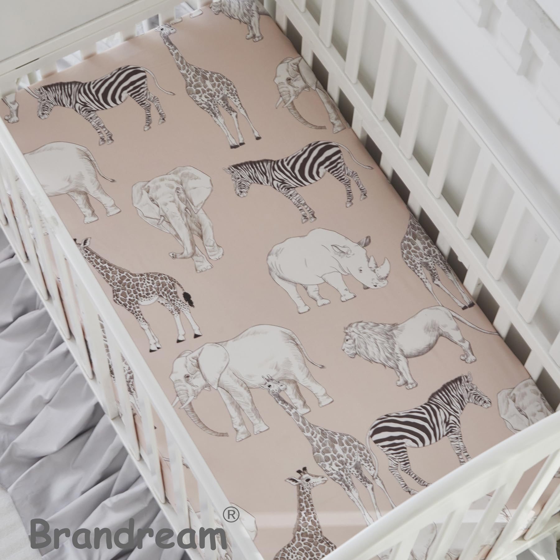 Brandream nursery setup with safari bedding enhances room ambiance