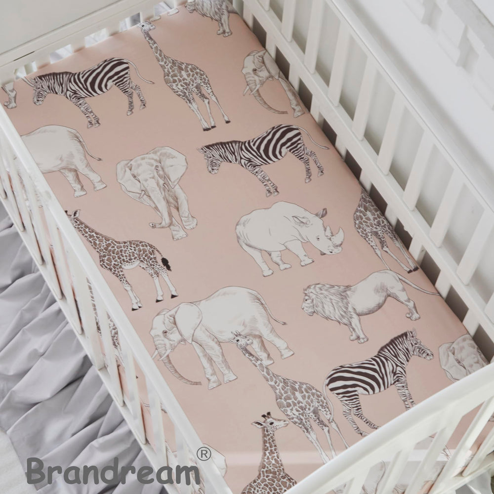 Brandream nursery setup with safari bedding enhances room ambiance