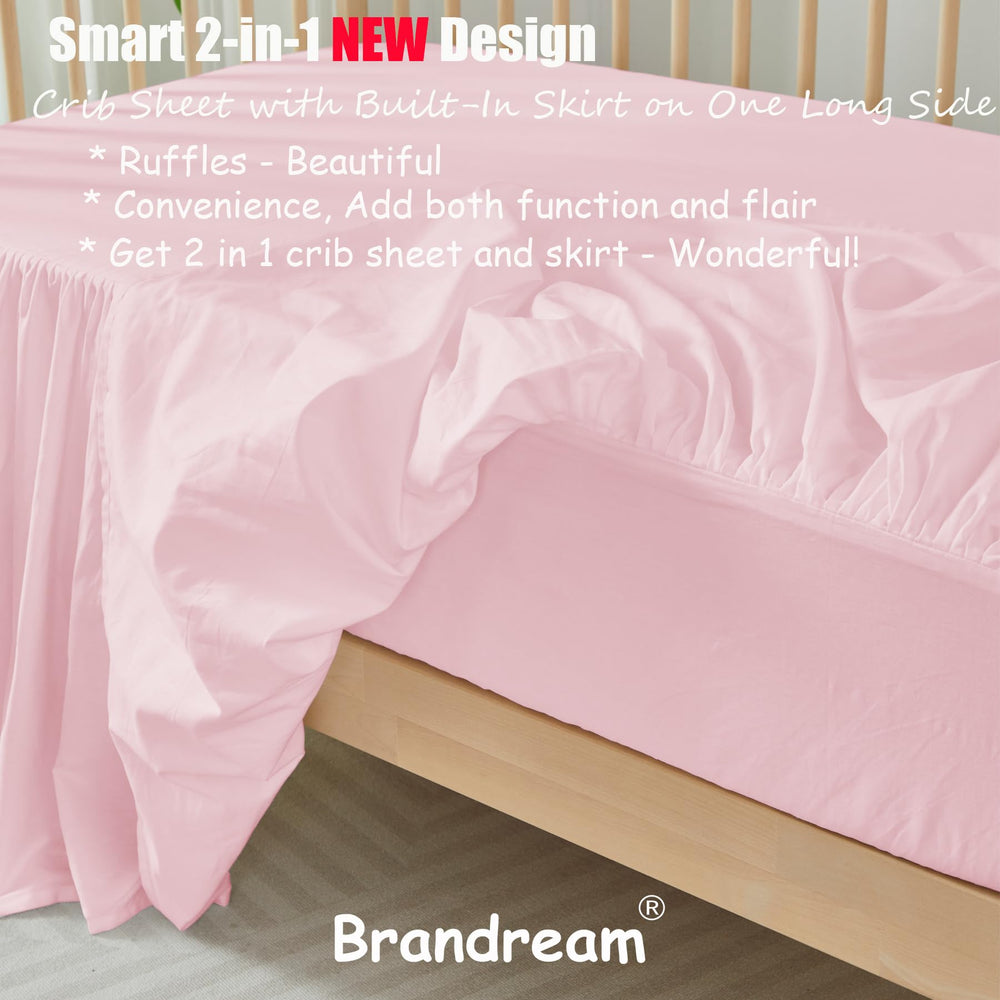 Brandream one-sided ruffle accent adding decorative charm to the crib.