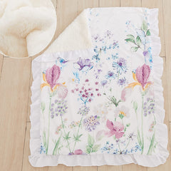 Brandream pastel floral crib blanket provides soft warmth for restful naps.