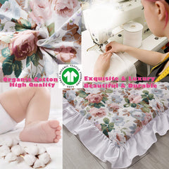Brandream ruffled crib skirt 2-tier creates a whimsical, finished look around the crib