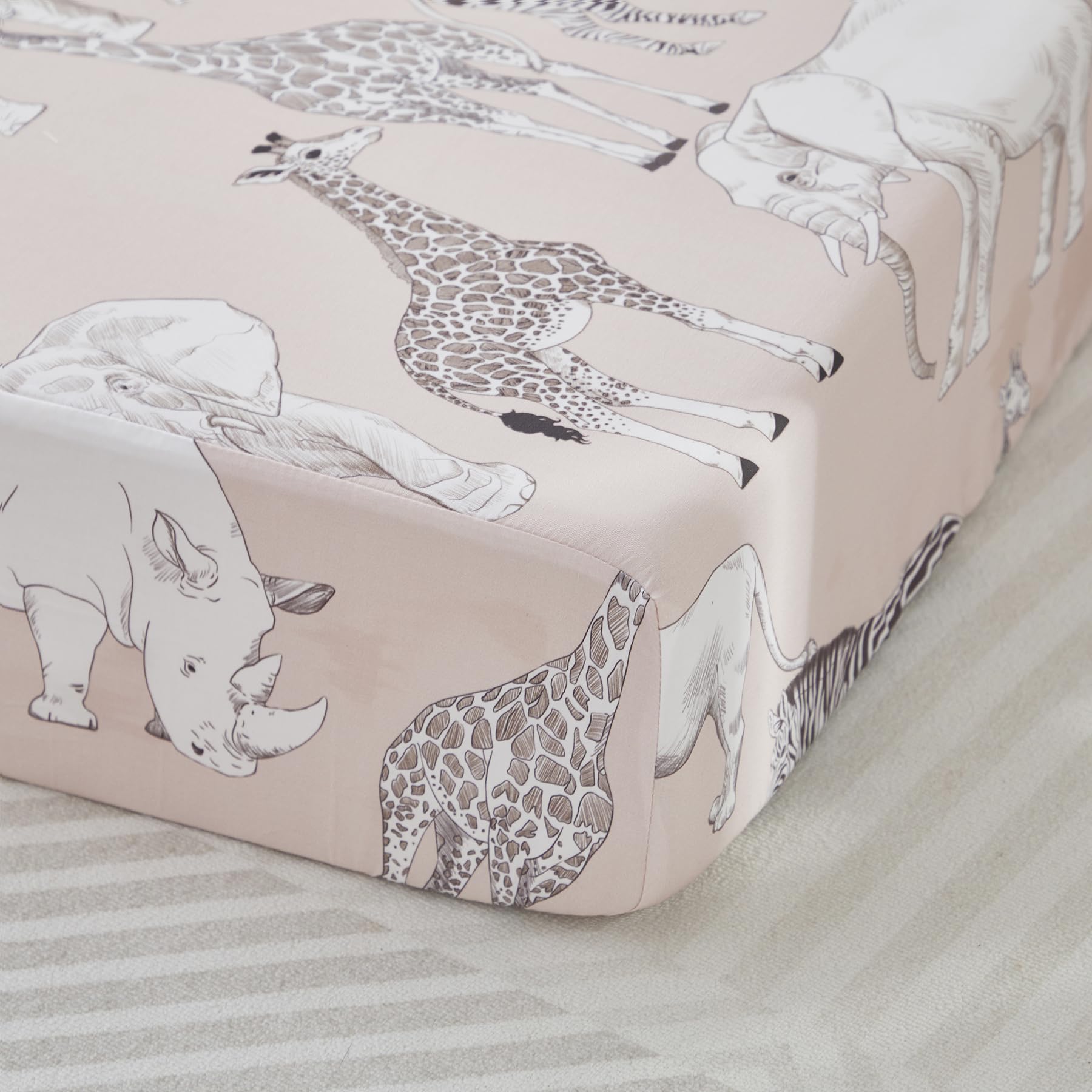 Brandream Safari Animals comforter with playful embroidery for cozy nights