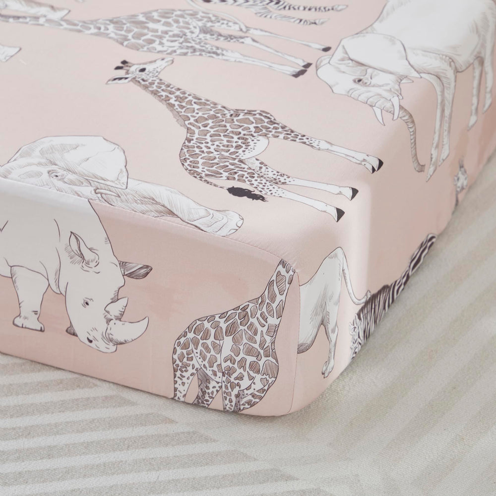 Brandream Safari Animals comforter with playful embroidery for cozy nights