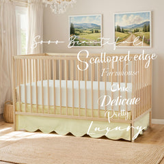 Brandream scallop edge crib skirt fits standard cribs and toddler beds