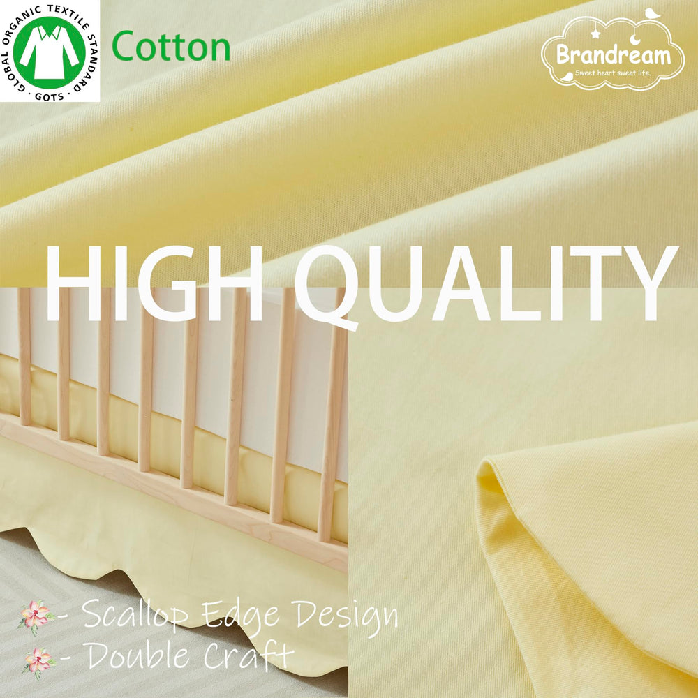 Brandream scallop edge crib skirt uses premium cotton for gentle touch
