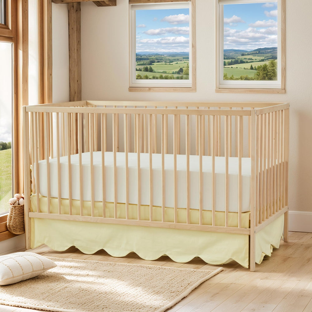 Brandream scallop edge crib skirt keeps crib areas neat and tidy