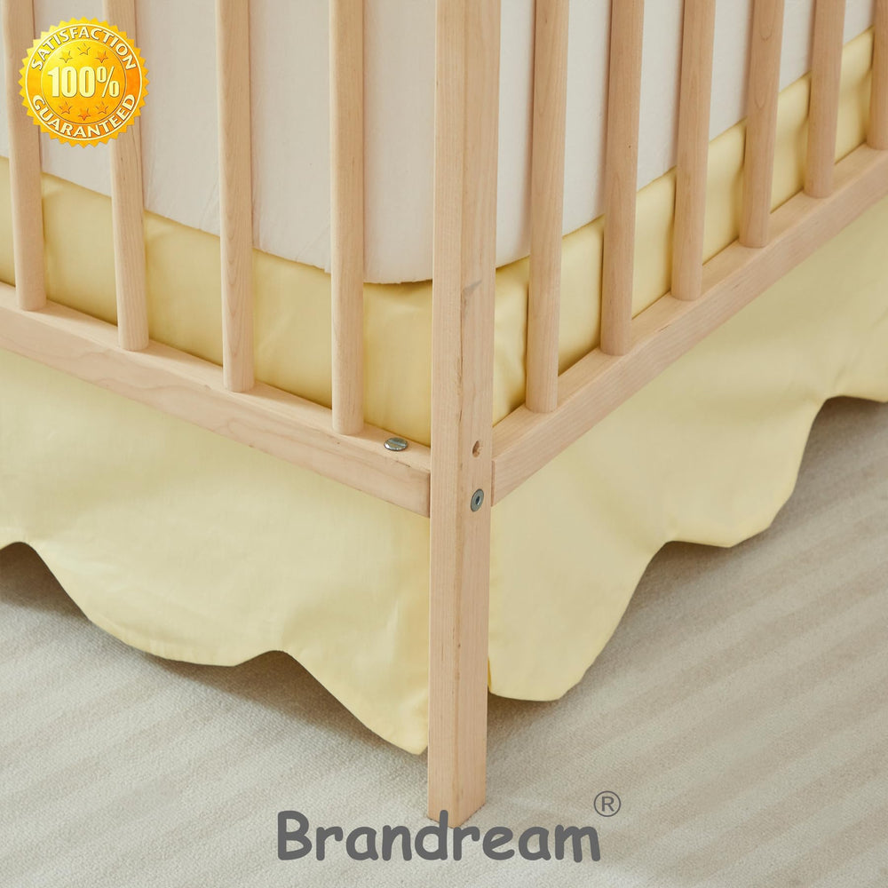 Brandream scallop edge crib skirt enhances gender-neutral nursery decor