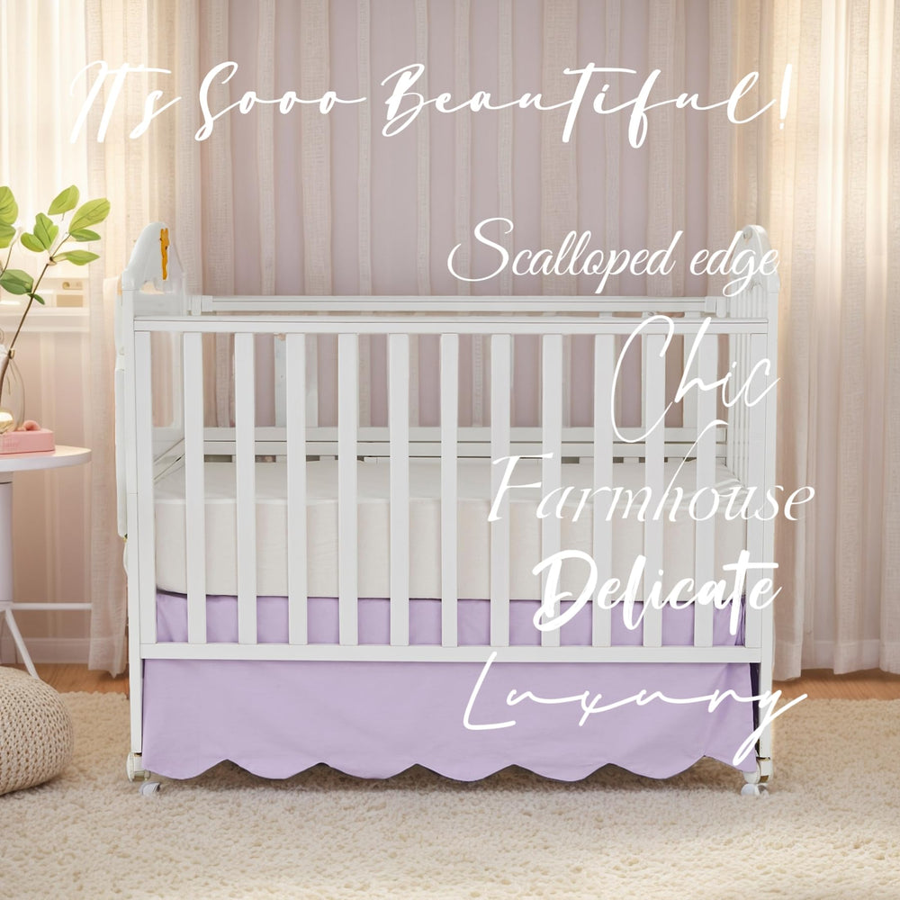 Brandream crib skirt fabric closeup shows soft, breathable 100% cotton texture.