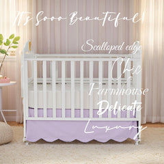 Brandream crib skirt fabric closeup shows soft, breathable 100% cotton texture.