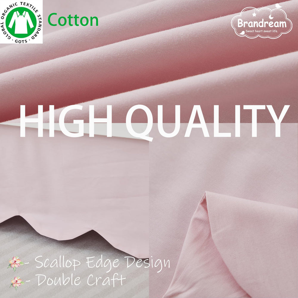 Brandream scallop edge crib skirt pink tone elevates baby room styling.