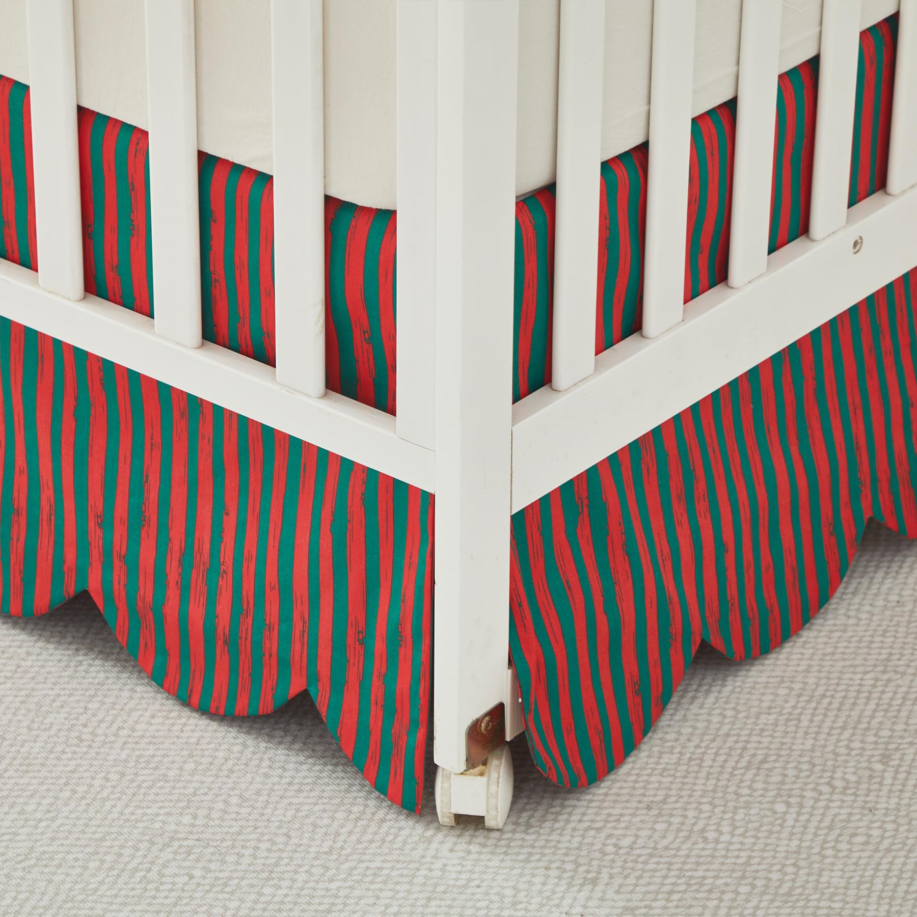 Brandream scallop edge crib skirt with elegant detail and tidy under-crib storage