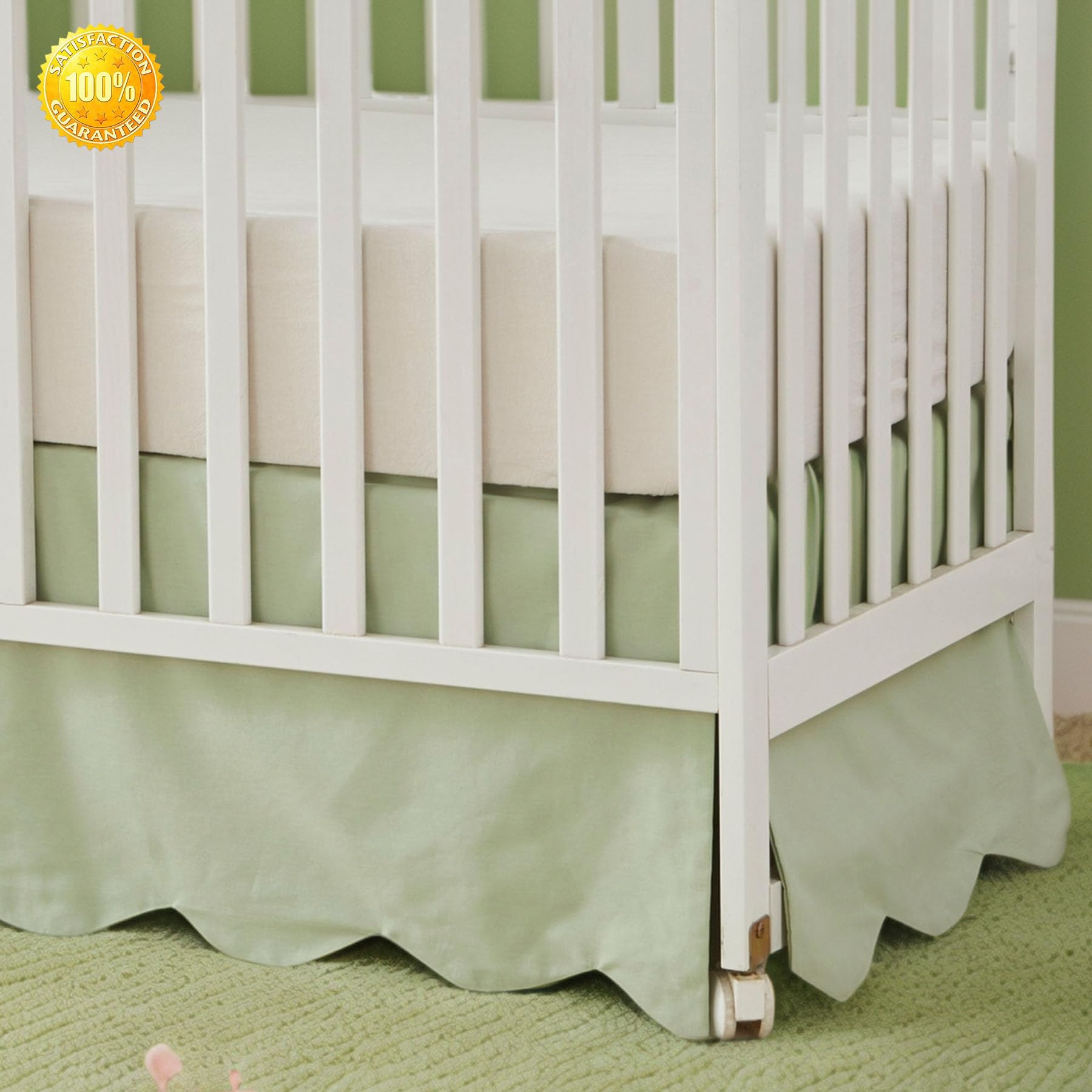 Brandream scallop edge detail elevates crib and toddler bed styling.