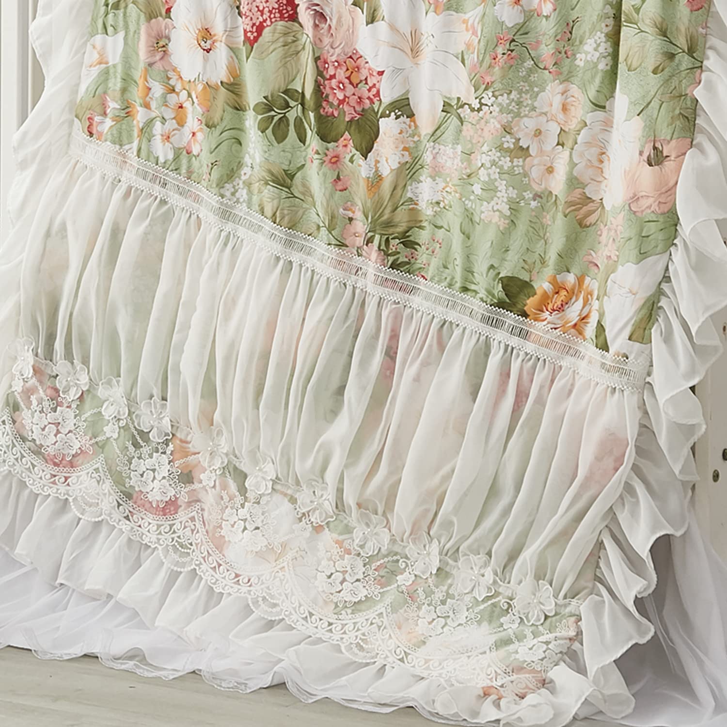 Brandream shimmer tulle dust ruffle close-up adds sparkle and texture