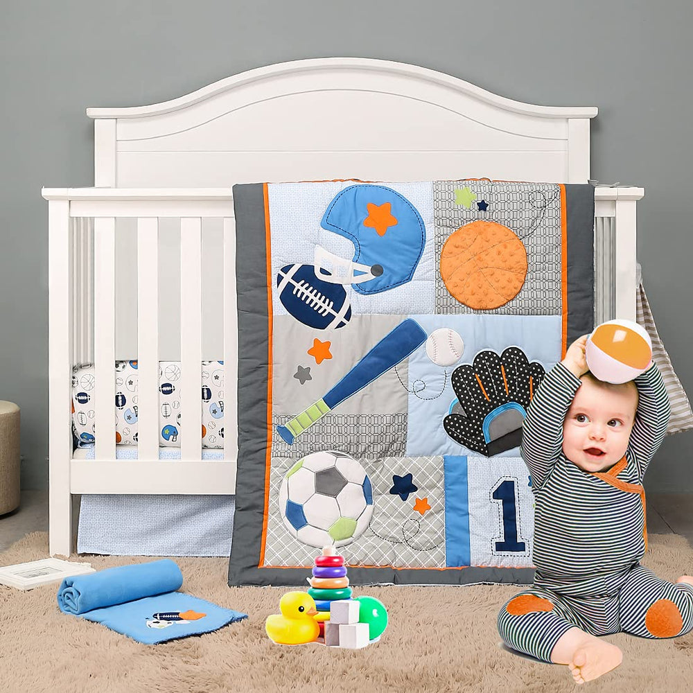 Brandream Sport Baby Crib Bedding Ball Theme Quilt with playful design for cozy playtime