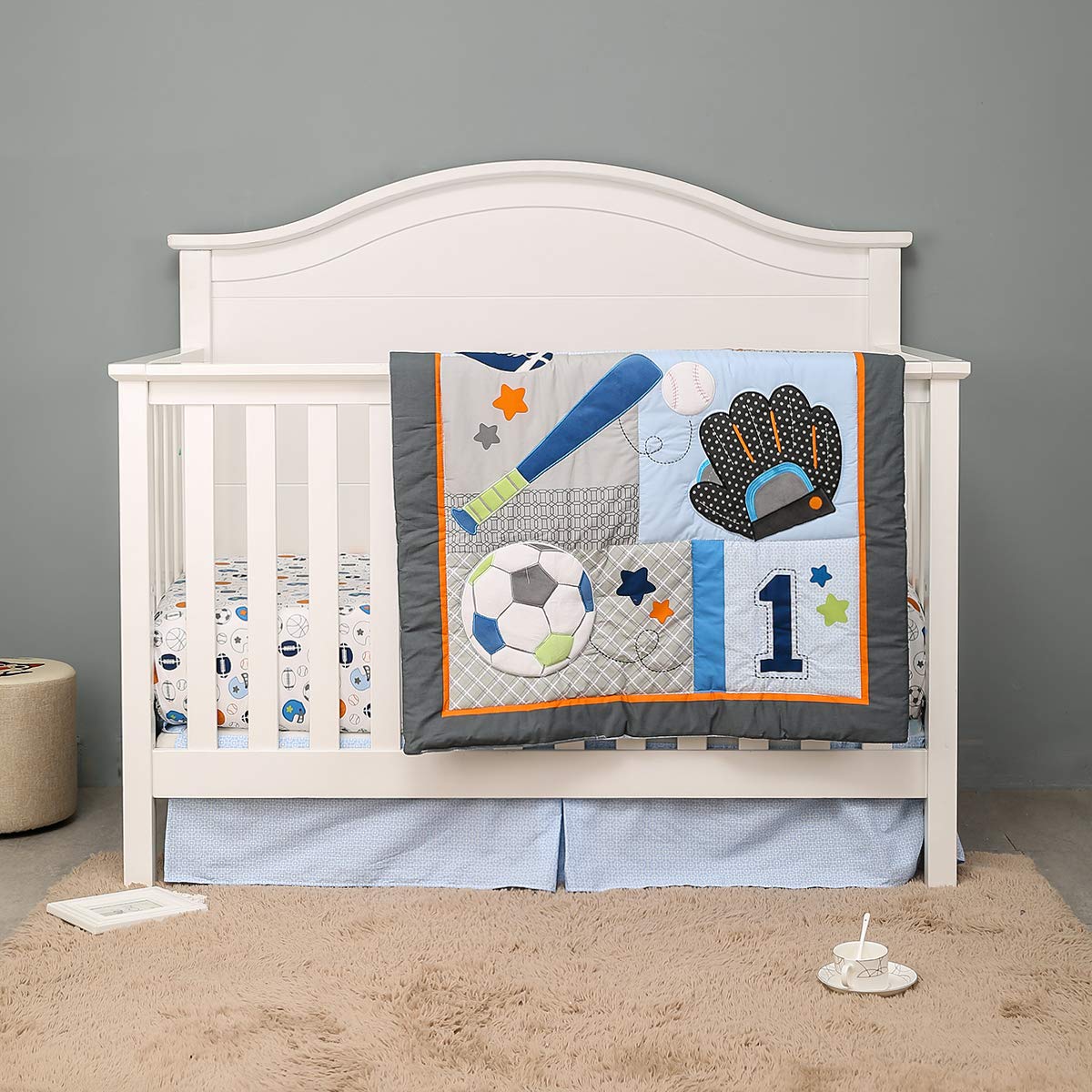 Brandream Blue and grey palette suits modern boys' nurseries