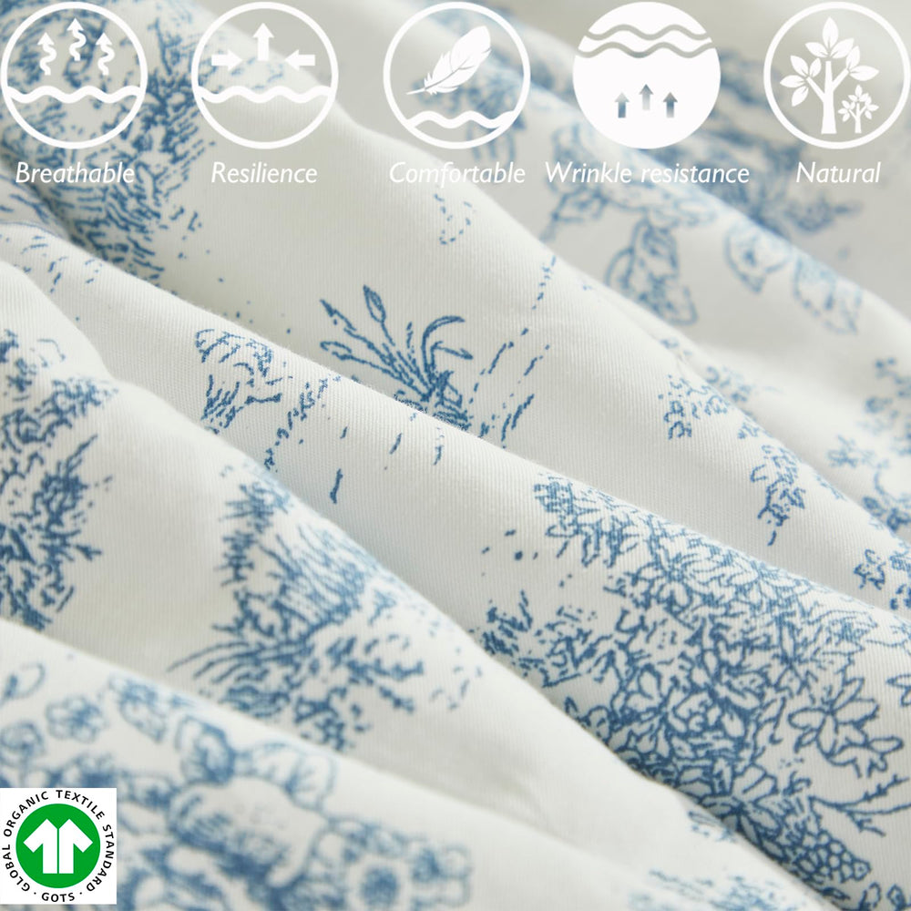 Brandream Toile fitted sheet matching the set for cohesive style.