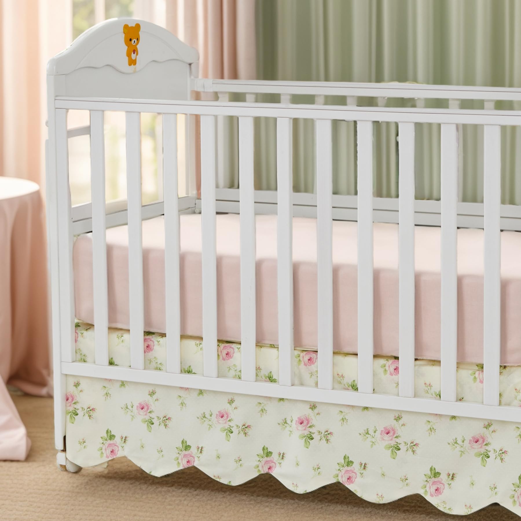 Brandream toile floral design enhances nursery vibe with gentle French country charm.