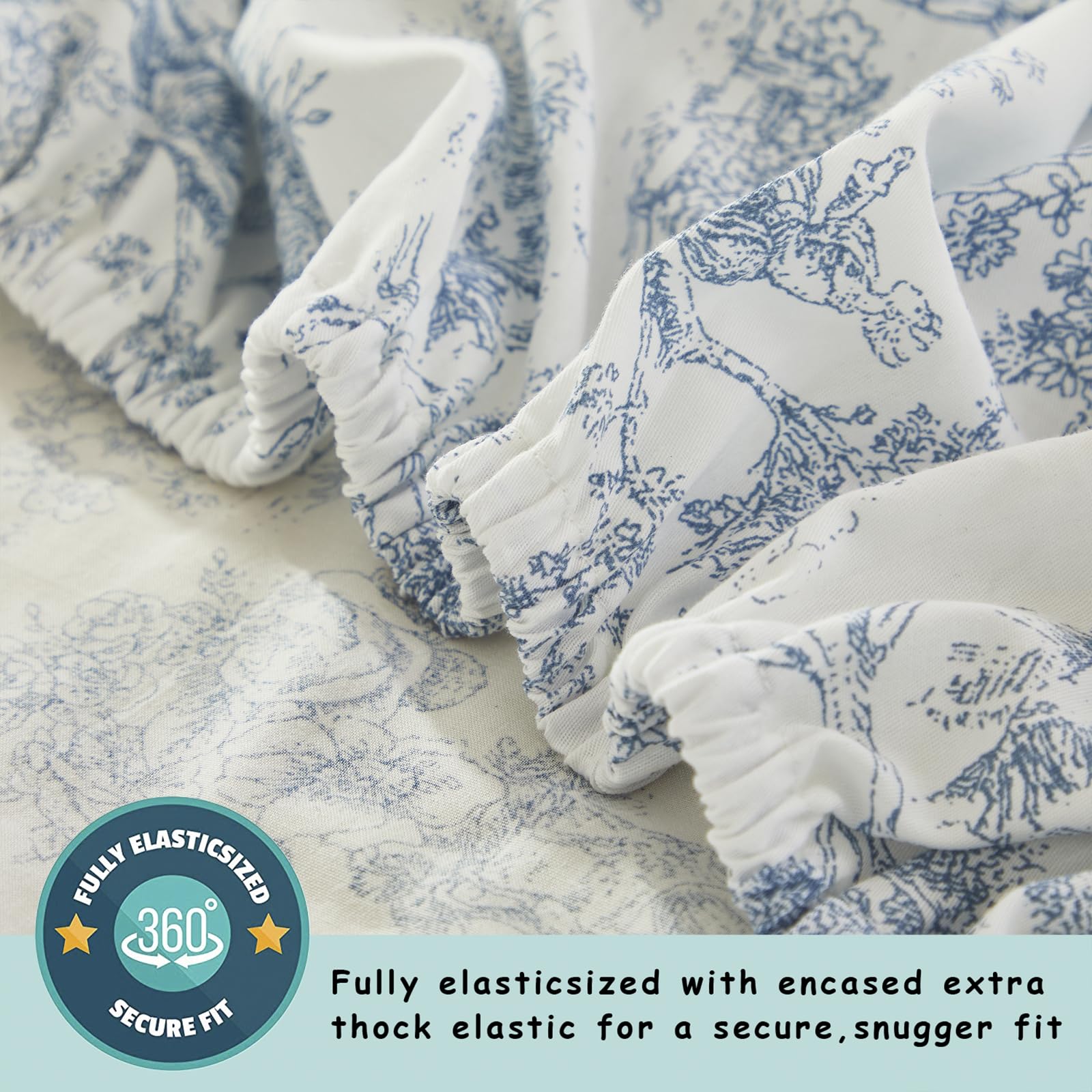Brandream French Country Toile bedding enhances nursery ambiance with timeless charm.
