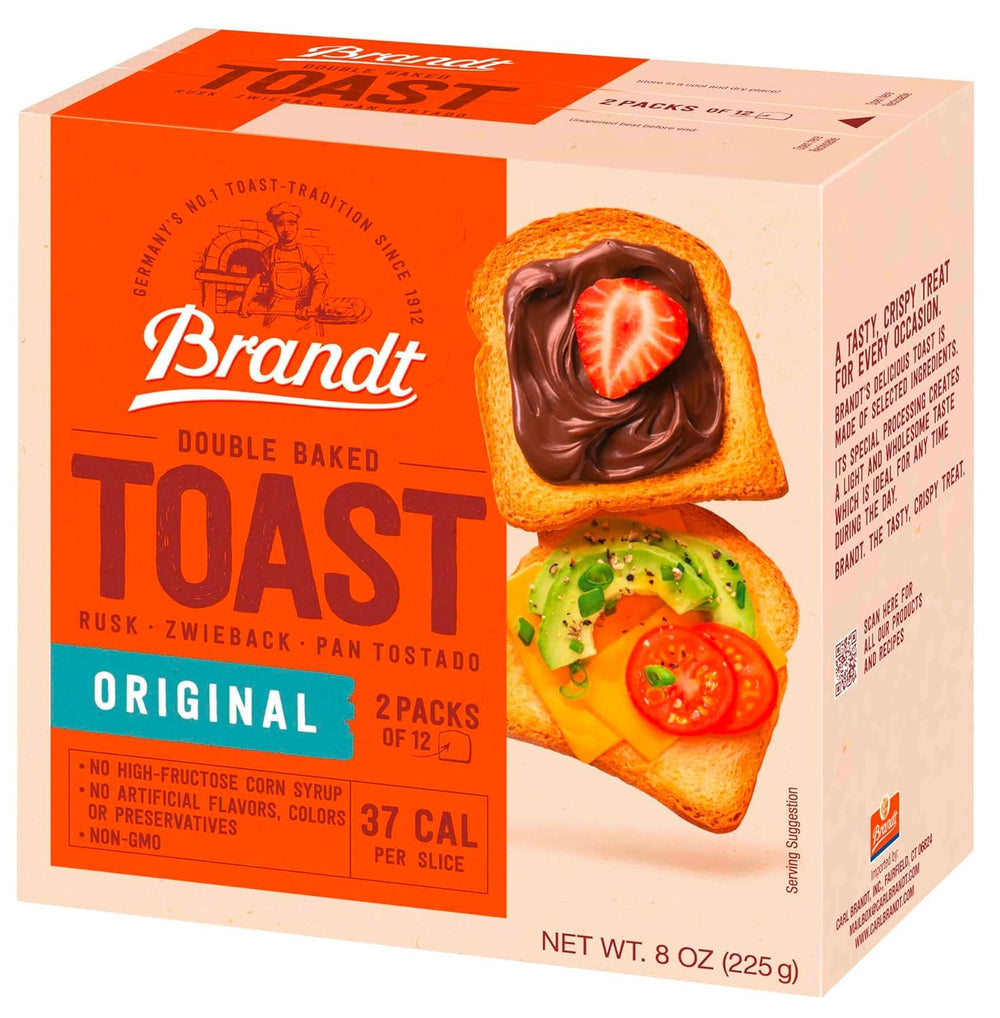 Brandt Zwieback Rusk crisp slices ideal for teething-friendly snacking.