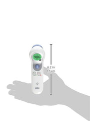 Braun No Touch Forehead Thermometer packaging shown, compact and easy to store.