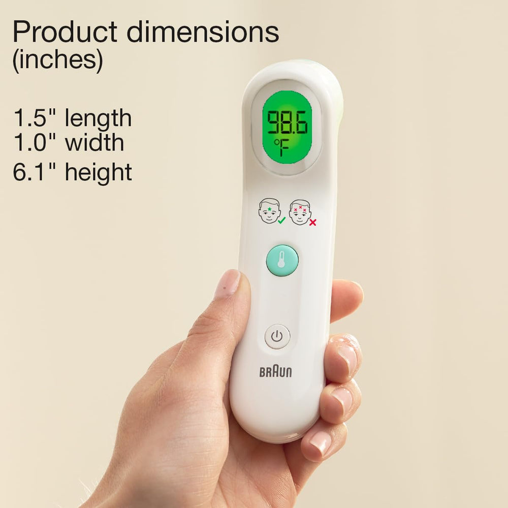 Braun Sensian Touch 5 quick-read forehead measurement on contact.