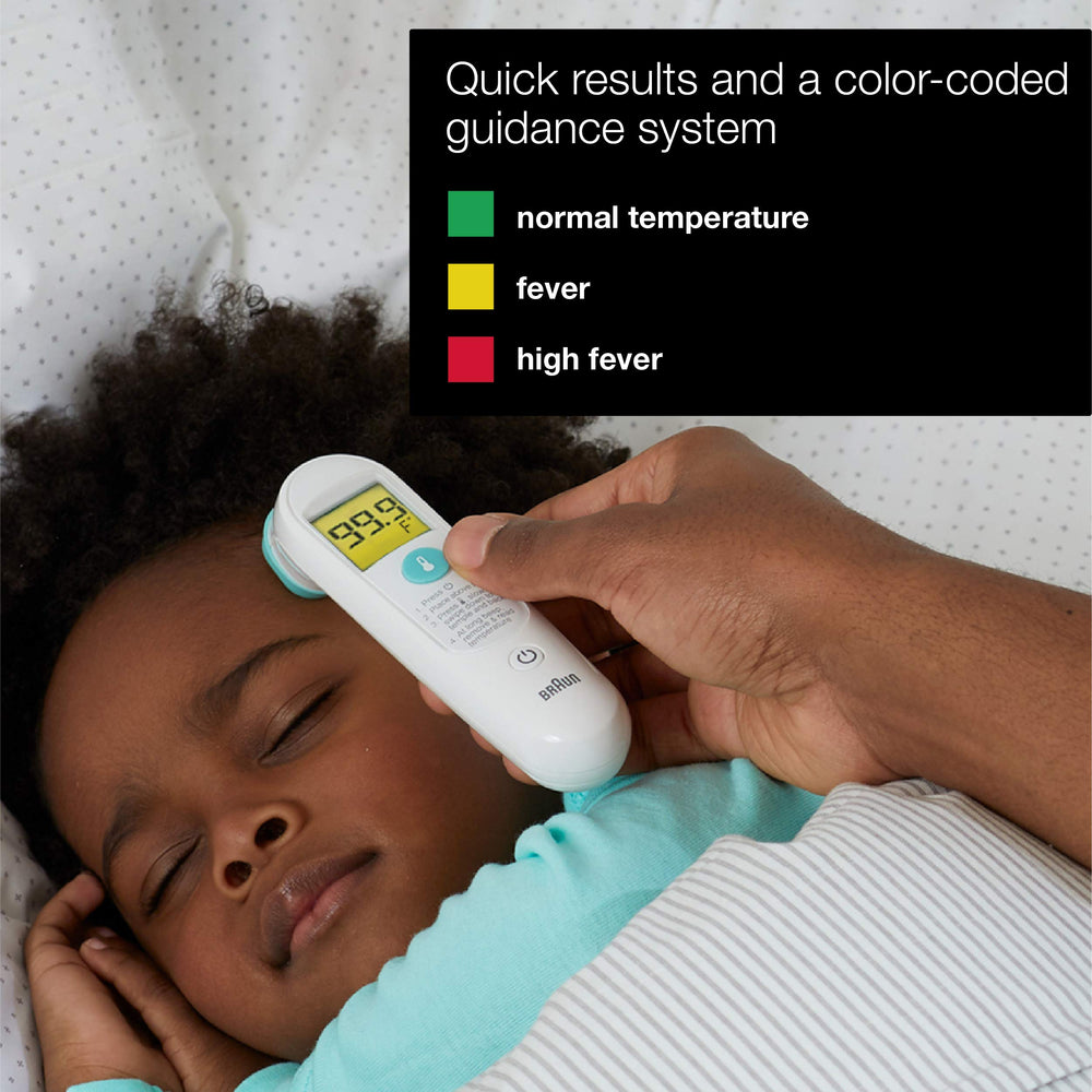 Braun TempleSwipe color-coded display for easy fever guidance