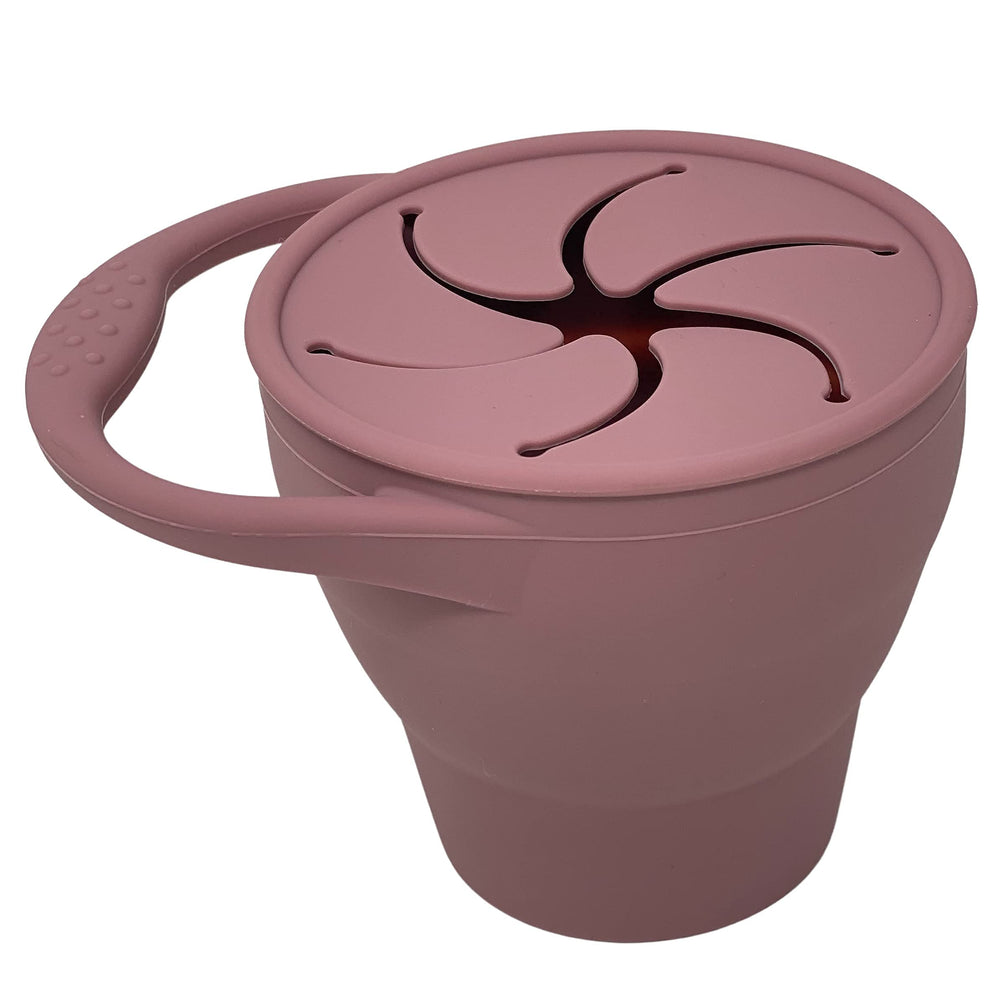 BraveJustice KidsCo Snack Attack Cup travel-friendly design fits bags and strollers.
