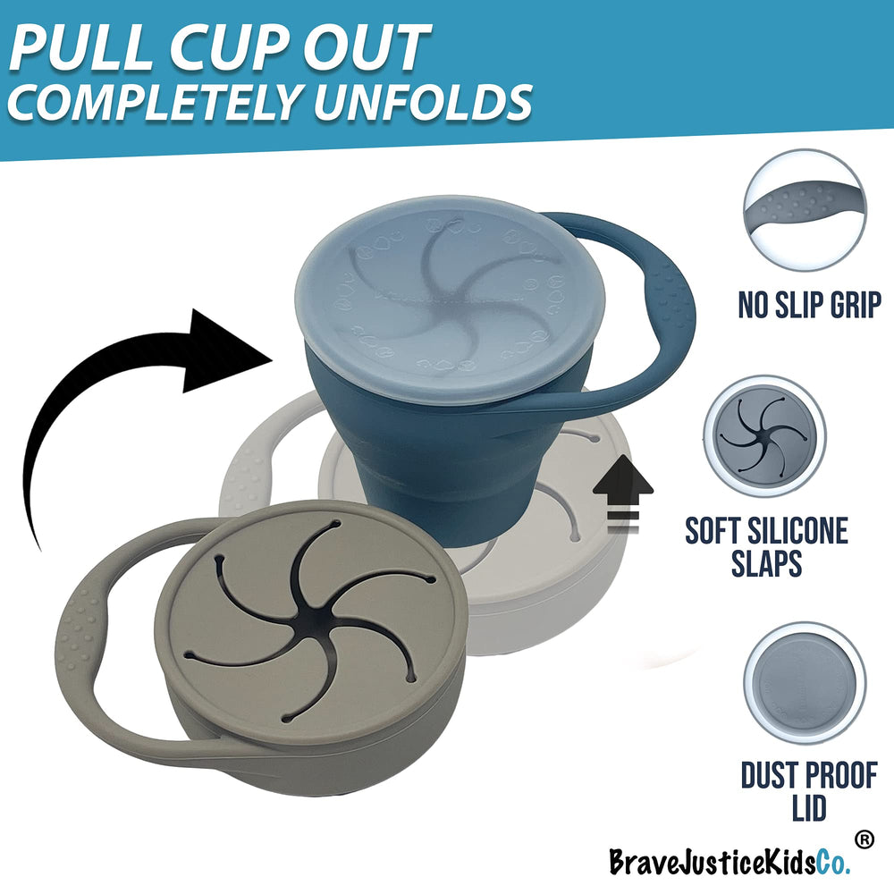 BraveJusticeKidsCo Snack Attack Cup handle-grip helps little hands.