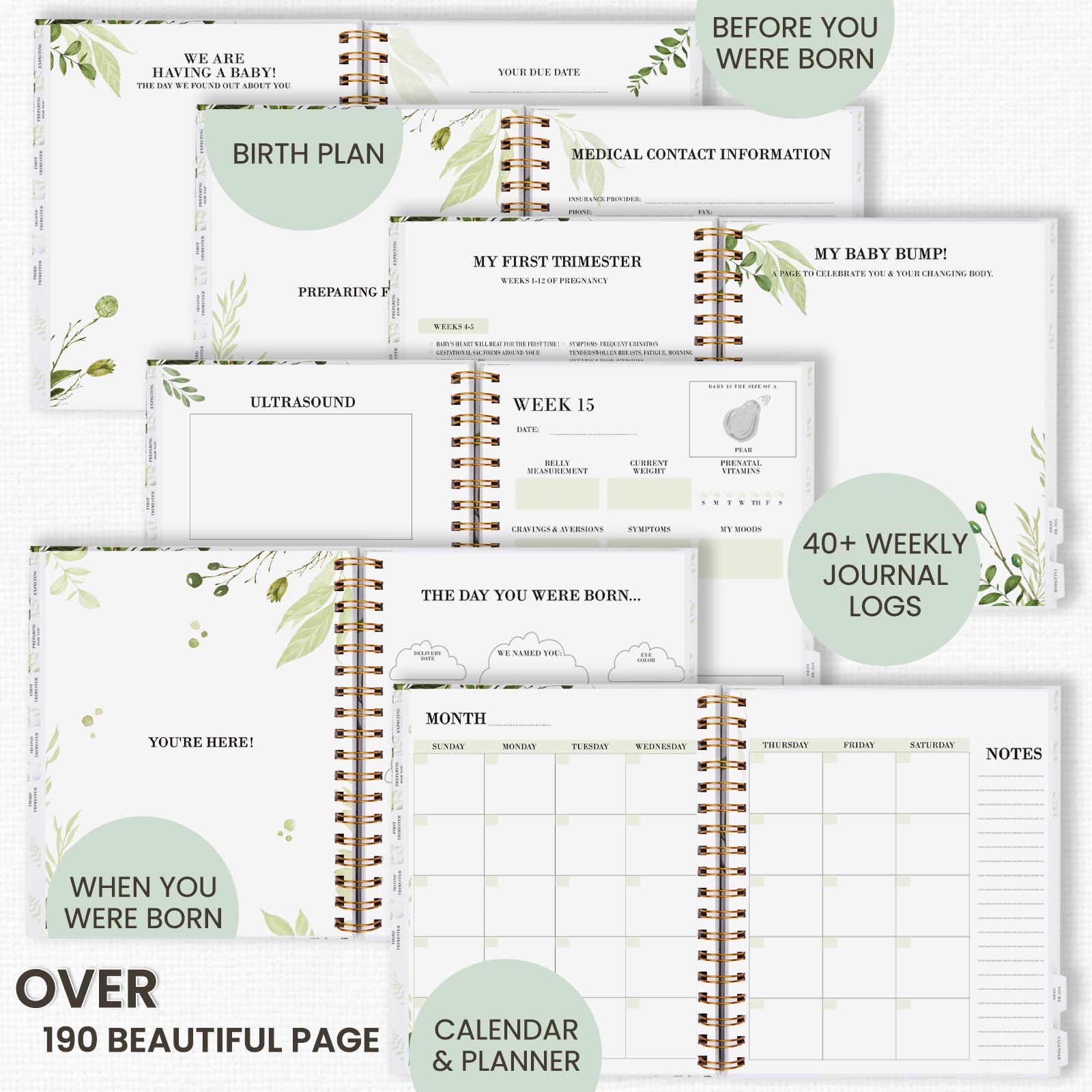 Braveriky pregnancy journal pocket stores documents and keepsakes