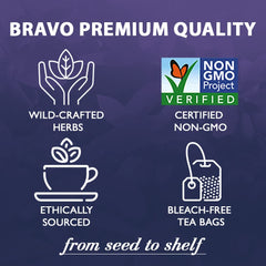 Bravo Tea Menopause Comfort cup steeping showing jasmine aroma for calm moments