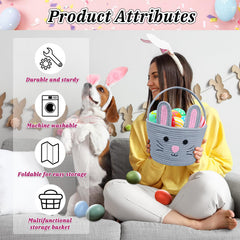 Brbecon bunny-pattern basket suitable for egg storage and play