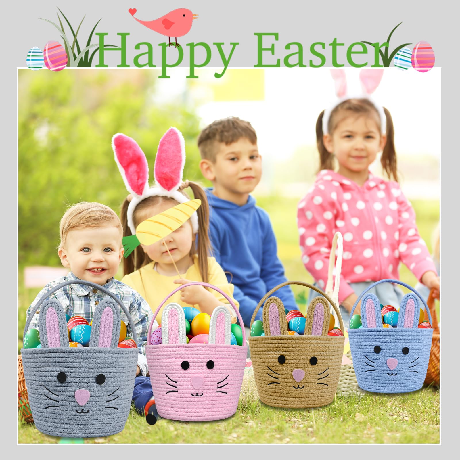 Brbecon foldable Easter basket for easy storage when not in use