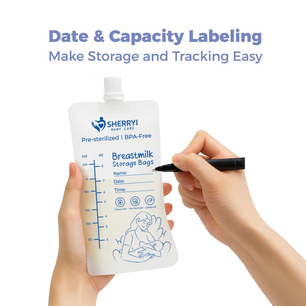 Write-on area for date, time, and notes on each bag.