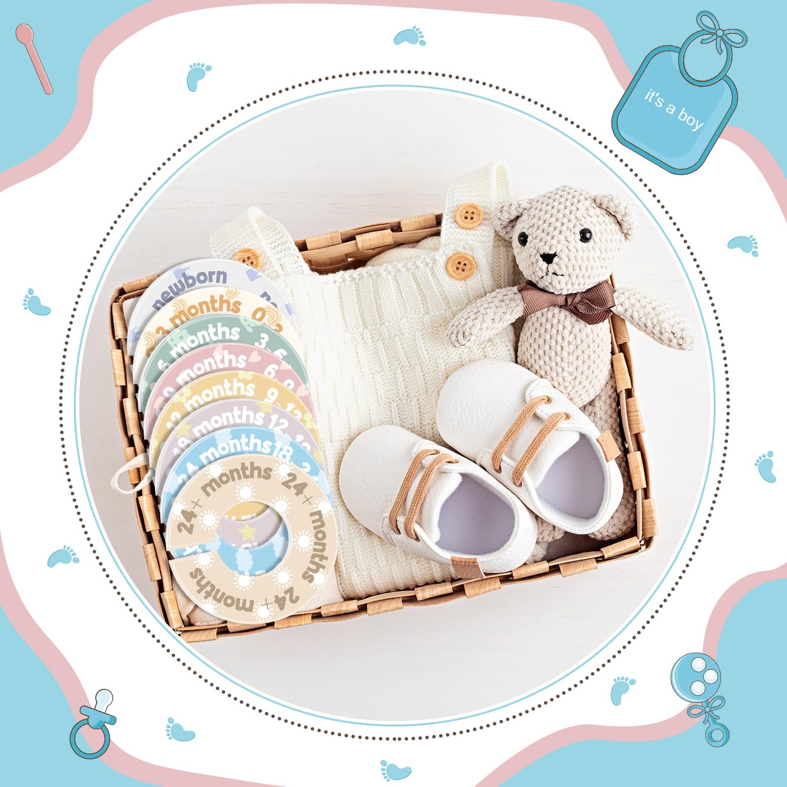 Nursery-friendly patterns on BreezeHug dividers add cute decor while organizing
