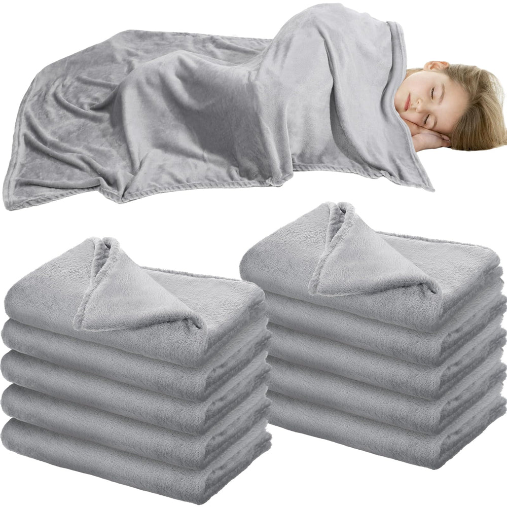 Breling 10-pack cot blanket folded for easy storage and quick nap readiness.