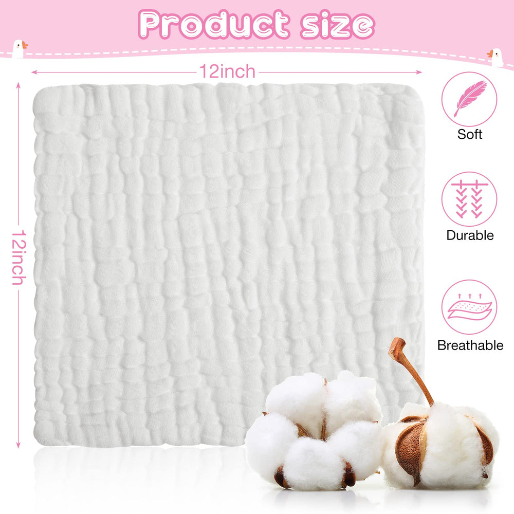 Breling muslin washcloth 12x12 inch, gentle on skin and easy to fold