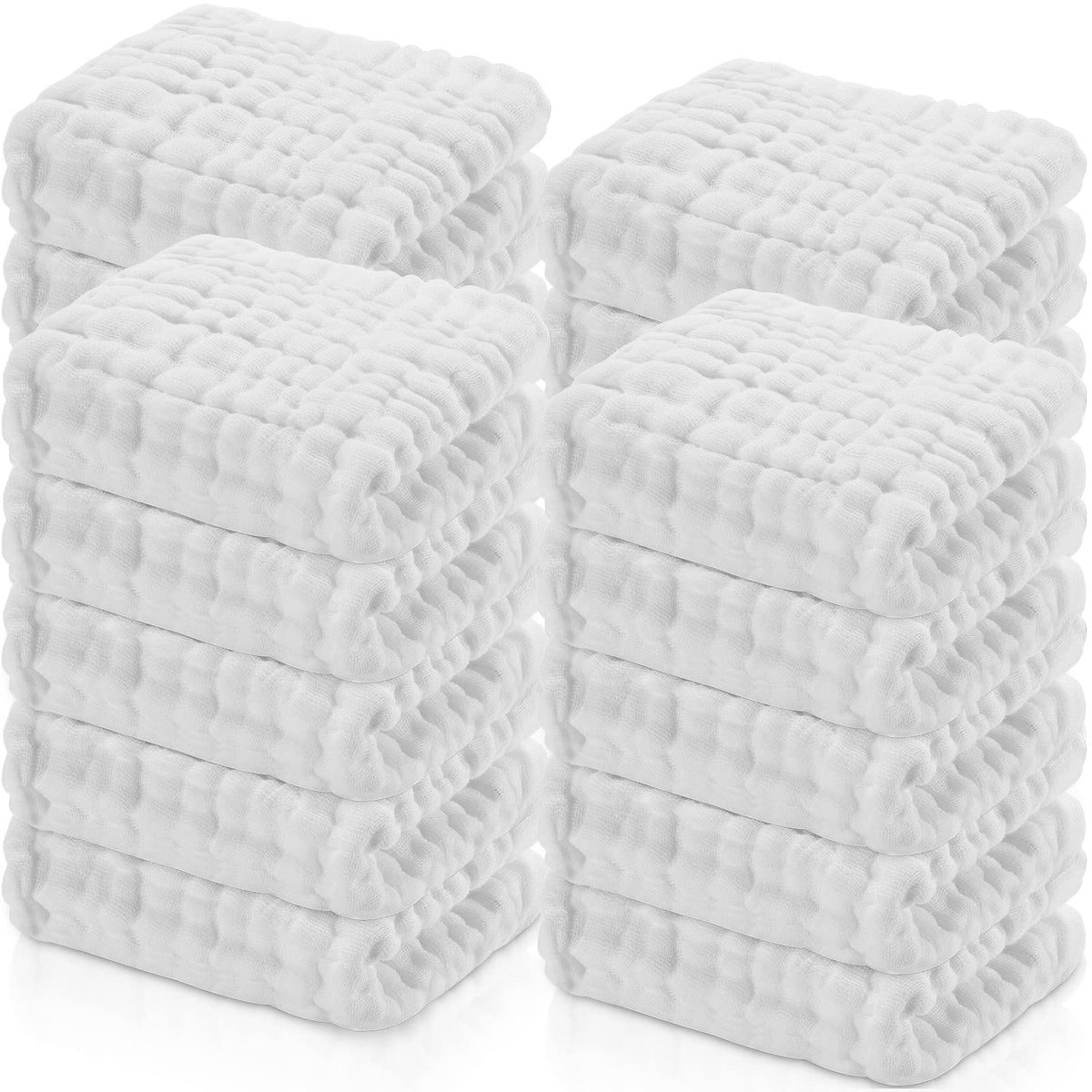 Breling baby muslin washcloth pack of 20 for daily use, soft and absorbent