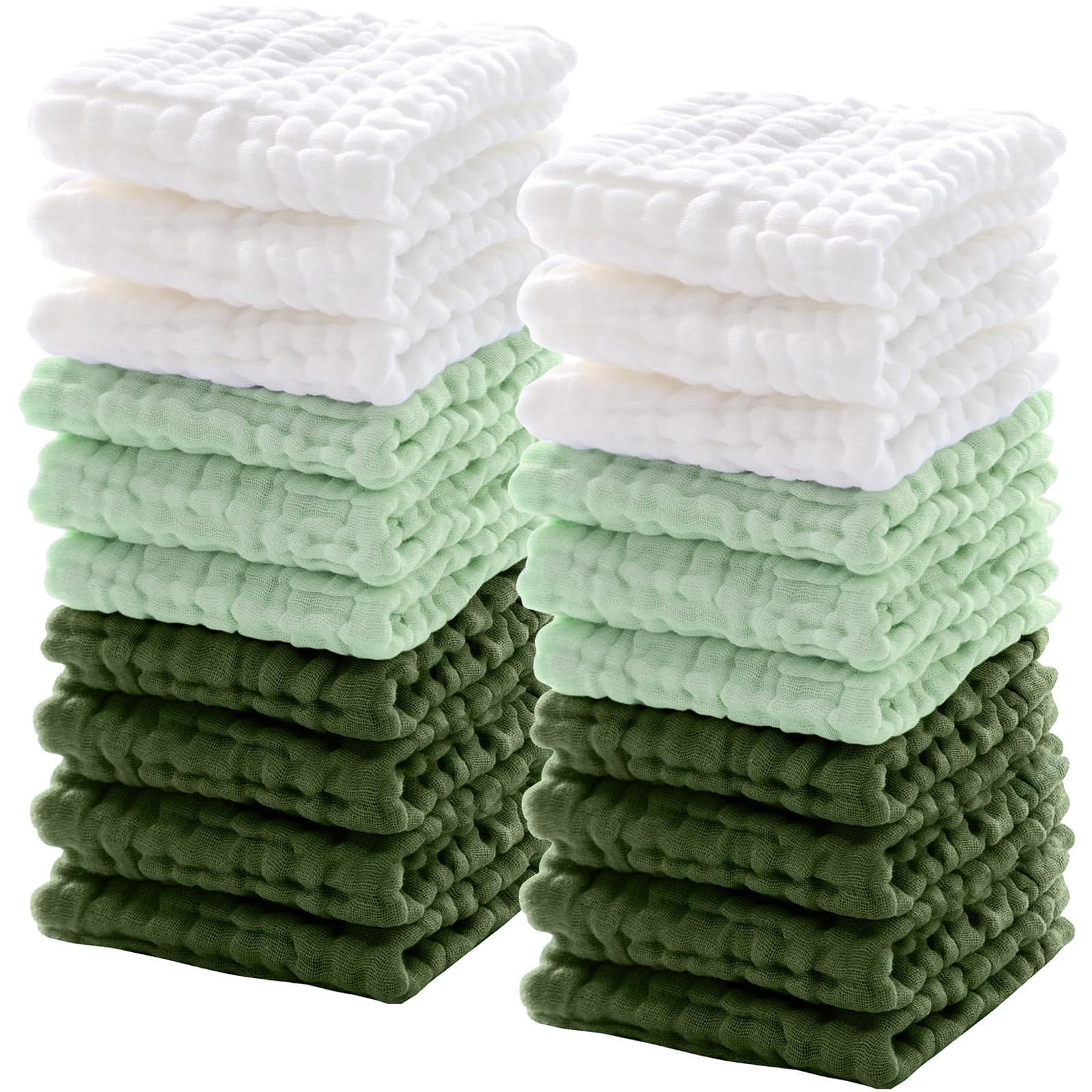Breling baby muslin washcloth in white, soft and gentle for delicate skin.
