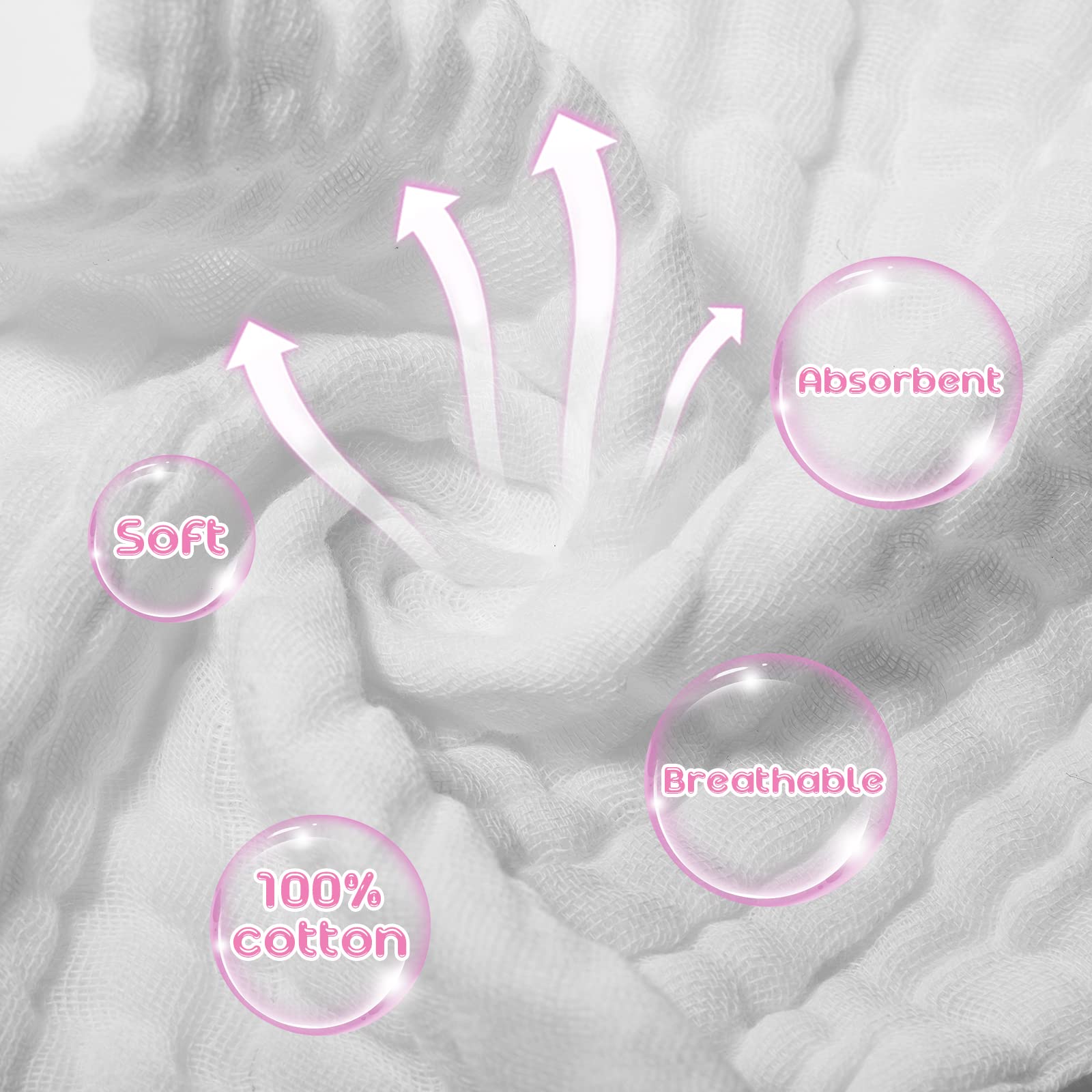 Breling muslin washcloth 6 layer thickness yields extra softness after each wash