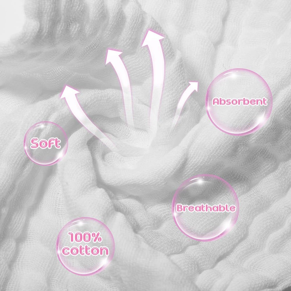 Breling muslin washcloth 6 layer thickness yields extra softness after each wash