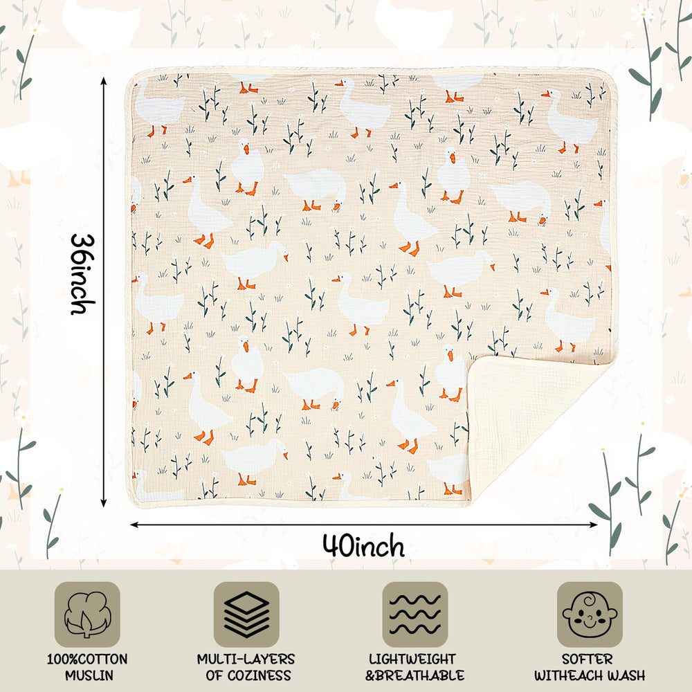 Breling Silly Goose muslin blanket in baby nursery scene adds playful charm and comfort