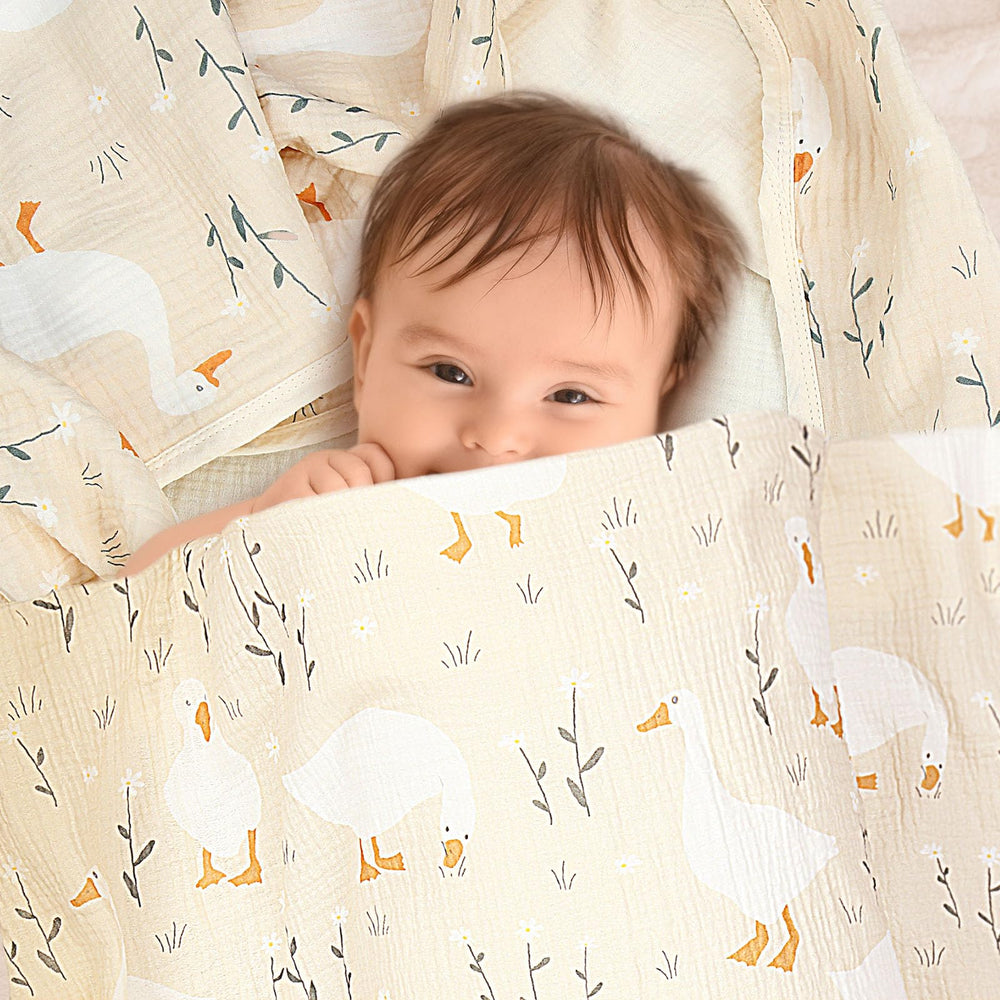 Breling Silly Goose muslin blanket gift-packaging concept ideal for baby registries