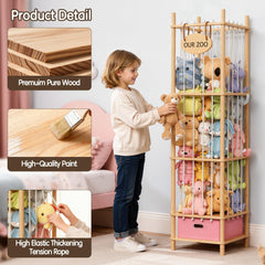 Brelley space saving organizer reduces clutter in a child's room.