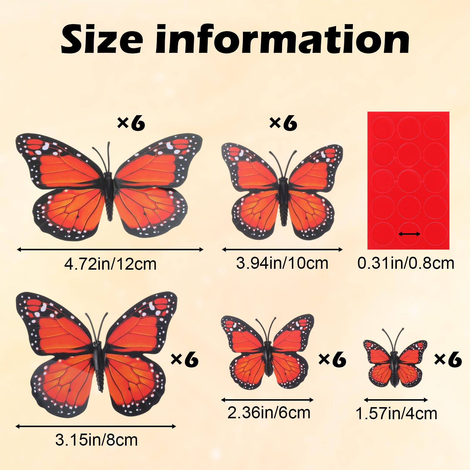 Bremorou 12 cm monarch butterfly for dramatic wall accents