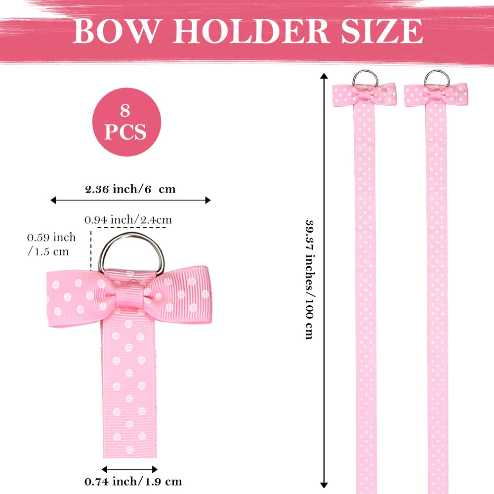 Bremorou pink baby bow organizer in nursery for easy access.