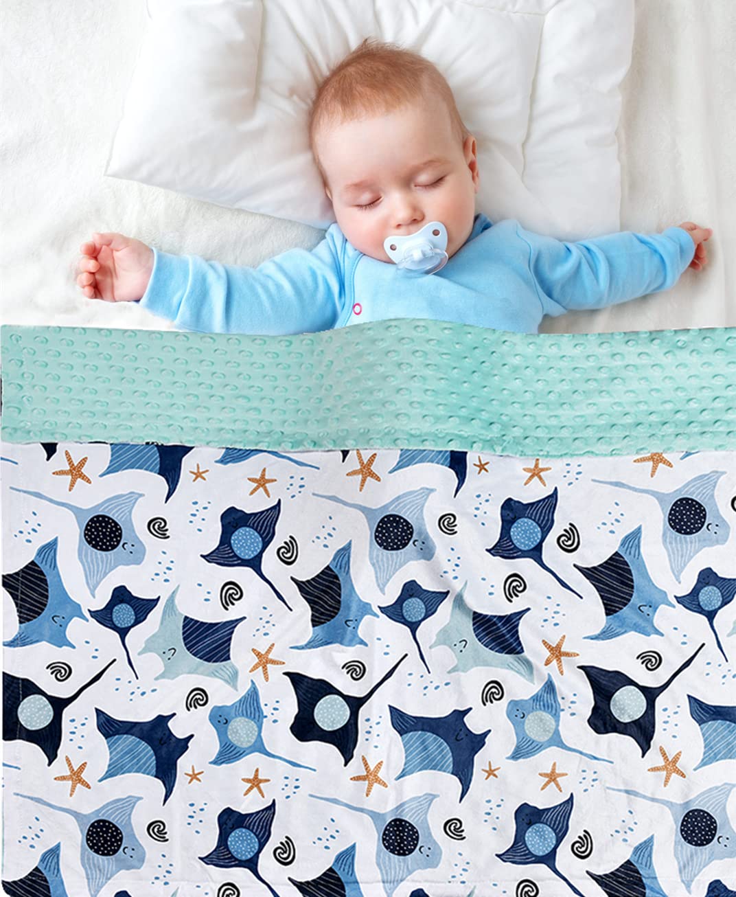 Brenaly crib and stroller blanket shows versatile travel use.