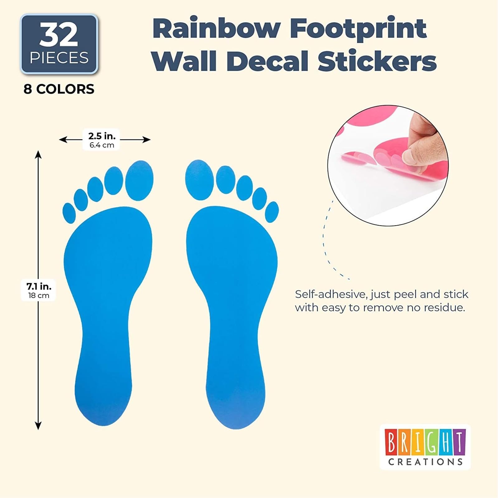 Bright Creations footprint floor decal guides movement on classroom floors